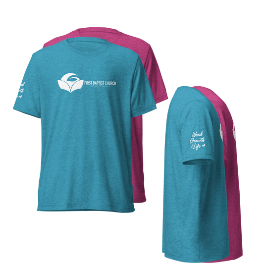 2026 FBC: Tri-Blend Word, Growth Life Shoulder Tee (2 new colors available)