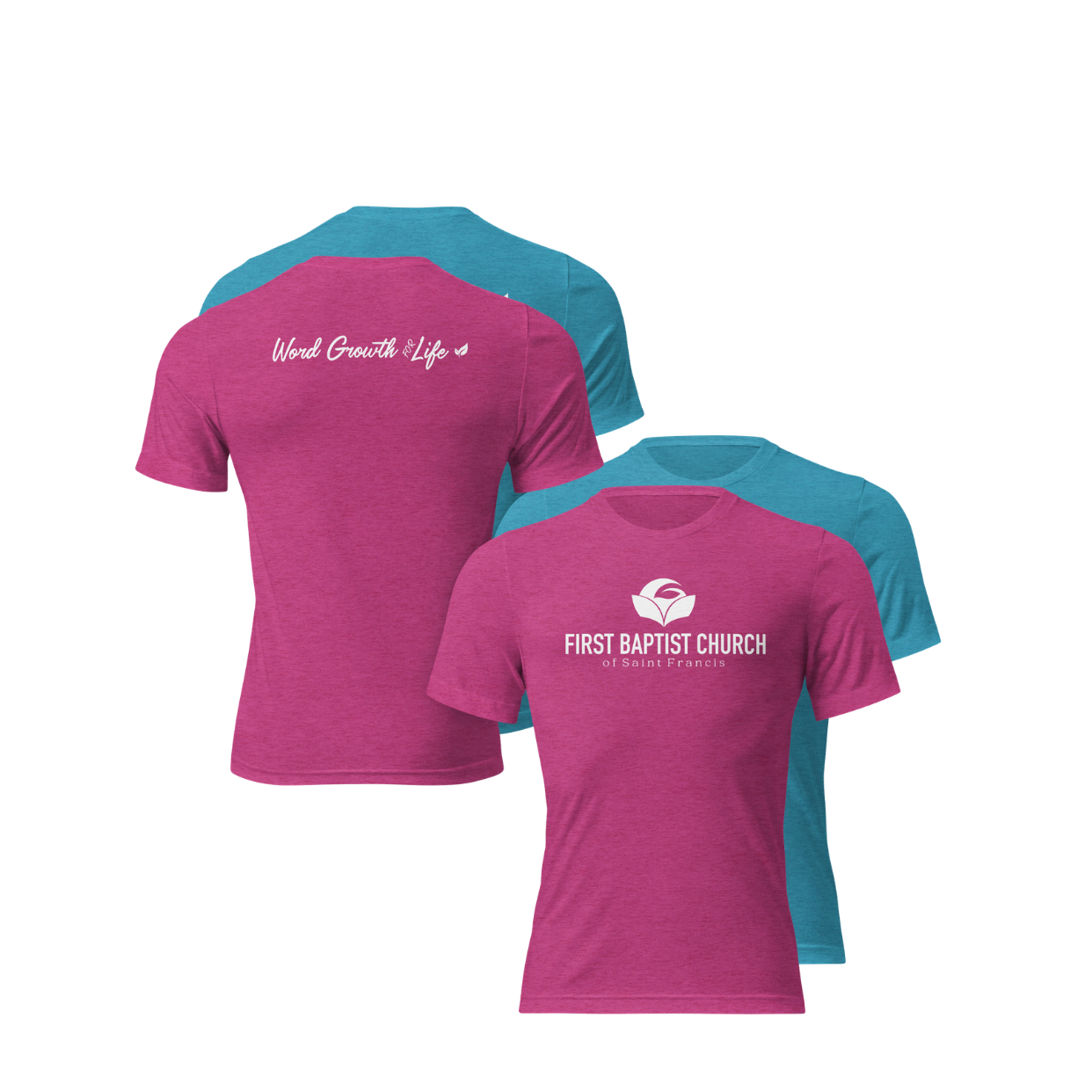 2026 FBC: Tri-Blend Word, Growth Life Back Print Tee (2 new colors available)