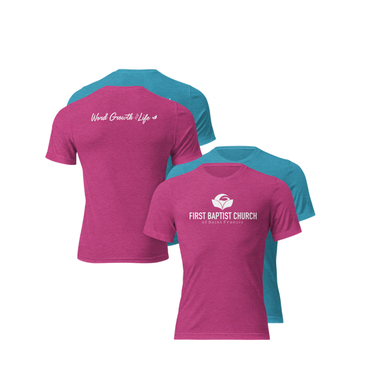 2026 FBC: Tri-Blend Word, Growth Life Back Print Tee (2 new colors available)